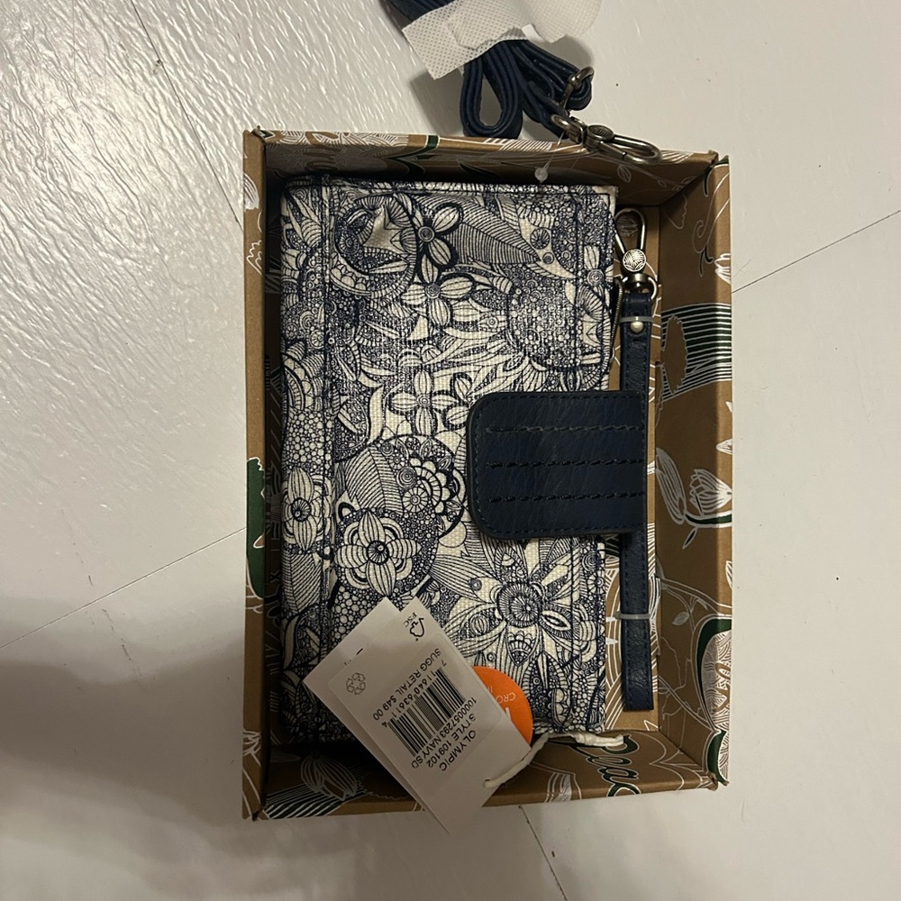 Sakroots Navy and White Floral Wallet